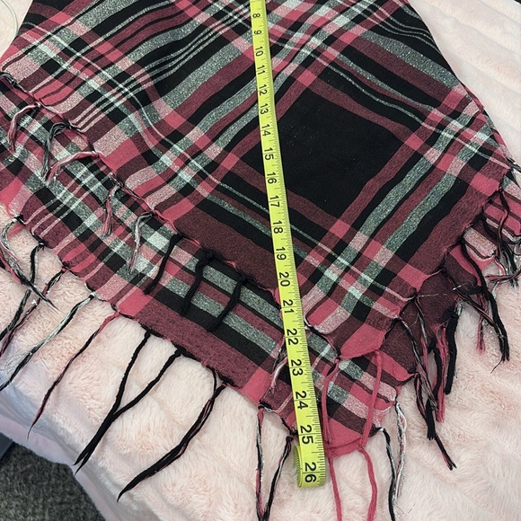 Hot Pink & Black Plaid Square Scarf/Shawl - Picture 4 of 4